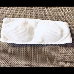 White strapless bikini top